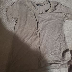 Grey 3/4 Sleeve V Neck Tee